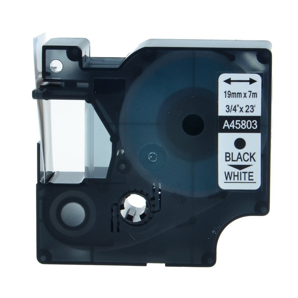 5x Cinta rotuladora para Dymo LabelManager 400 450D 45803 negro blanco
